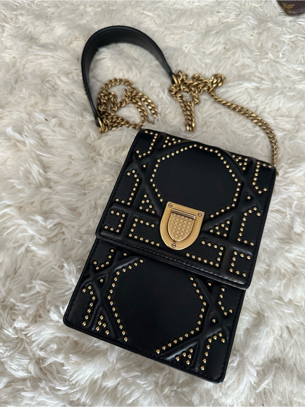 Dior - Diorama Vertical Studded Leather Crossbody Bag